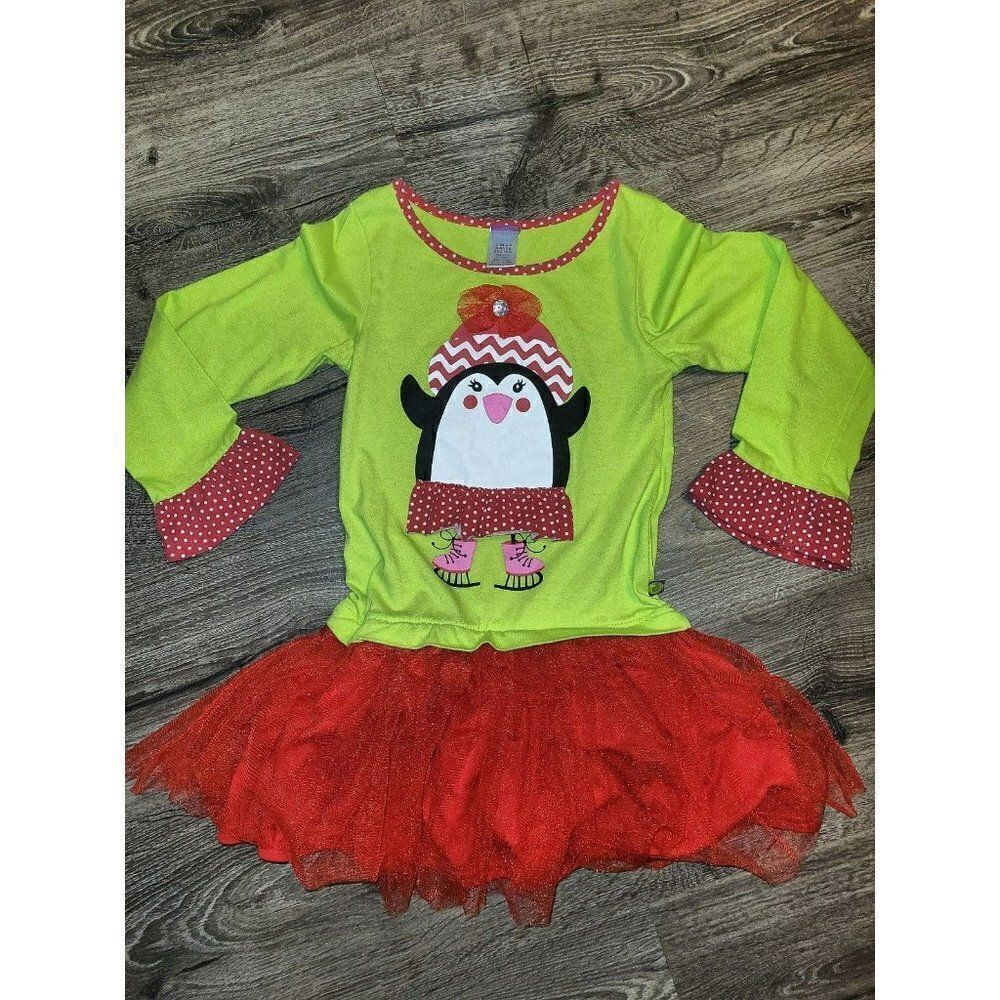 Dollie & Me Penguin Christmas Tutu Party Dress Girls Size 8